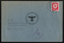 1943 Official mailing franked with Scott 098