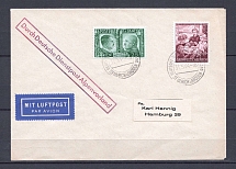 1944 Third Reich + Italy franking official airmail cover to Hamburg