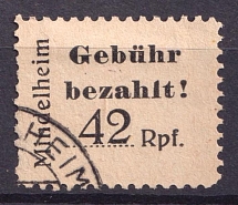 1946 Mindelheim and Kirchheim, Germany Local Post (Mi. 2 B, Unofficial Issue, Full Set, Canceled, CV $160)