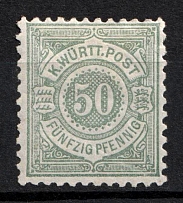 1878 50pf Wurttemberg, German States, Germany (Mi. 51, Sc. 67, CV $80)
