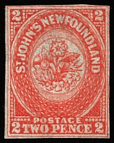 1860 2p Newfoundland, Canada (SG 10, CV $900)