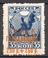 1922 RSFSR Charity Semi-postal Issue 250 Rub (Overinked Overprint, Error, MNH)