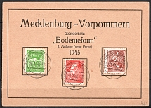 1945 (23 Jan) Mecklenburg-Vorpommern, Soviet Russian Zone of Occupation, Germany, Postcard, Schwerin (Mi. 23 b - 25 b, Full Set, CV $470)