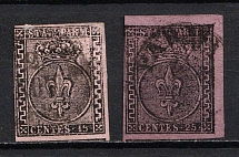 1852 Parma, Italy (Mi.3-4, Canceled, CV $230)
