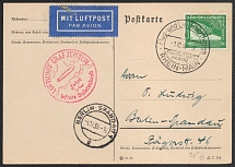 1938 (1 Dec) Sudetenland, Germany, Airmail Postcard from Frankfurt am Main to Berlin franked with Mi. 670 (CV $60)
