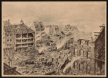 1945 Nuremberg in Ruins View of Old Nuremberg from the Castle, Poster