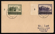 1943 General government Piece franked with tab singles of Scott No. N100 and 101, postmarked Krakau