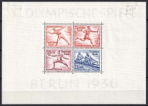 1936 Third Reich, Germany, Souvenir Sheet (Mi. Bl. 6, CV $70)