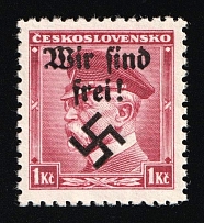 1938 1kc Occupation of Rumburg, Sudetenland, Germany (Mi. 9, MNH)