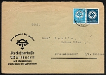 1937 Official cover franked with Scott 081 and 088 from the District Savings Bank of Munsingen