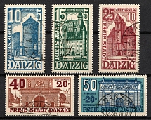 1936 Danzig Gdansk, Germany (Mi. 262 - 266, Full Set, Canceled, CV $80)