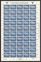 1942 50g+50g General Government, Germany, Full Sheet (Mi. 94, MNH)