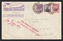 1932 (11 Oct) Brazil, Graf Zeppelin airship airmail cover from Sao Paulo to Leipzig, Flight to South America 'Recife - Friedrichshafen' (Sieger 190 A, CV $210)