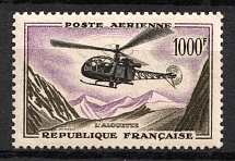 1958 1000f France, Airmail (Mi. 1177, Full Set, CV $50)