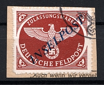 1944 Reich Military Mail Fieldpost `INSELPOST` (CV $90, Signed, Cancelled)