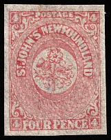 1862-64 4p Newfoundland, Canada (SG 18, CV $75)