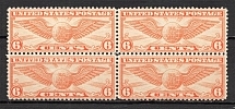 1930-34 United States Airmail Block of Four 6 C (CV $10, MNH)