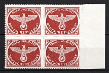 1942-43 Mail Fieldpost, Germany (Mi. 2By, Block of Four, Full Set, MNH)
