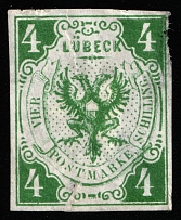 1872 4s Lubeck, German States, Germany (Mi 5ND, Reprint, CV $360)