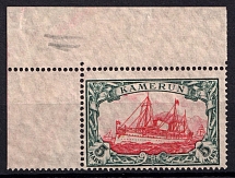 1905-19 5m Cameroon, German Colonies, Kaiser’s Yacht, Germany (Mi. 25, Corner Margins)