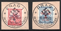 1942 Bohemia and Moravia, Germany (Mi. 83 - 84, Full Set, First Day Cancellation)