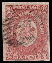1862-64 6p Newfoundland, Canada (SG 20, Canceled, CV $150)