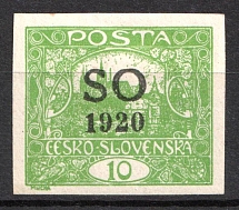 1920 '10' East Upper Silesia, Czechoslovakia (Sc. 24 a, Signed, CV $260)
