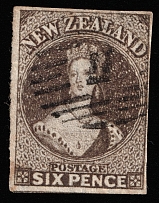 1862-64 6p New Zealand (SG 42, Canceled, CV $210)