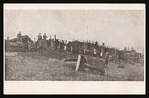 1917-1920 'Bolshevik barricades at Zabitui station (1918)', Czechoslovak Legion Corps in WWI, Russian Civil War, Postcard