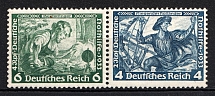 1933 Third Reich, Germany, Wagner, Se-tenant, Zusammendrucke, Pair (Mi. W 47, CV $40, MNH)