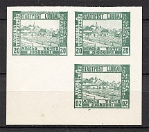 1919 Ukraine Liuboml Block Tete-beche `20` (CV $75, MNH)