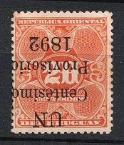 1892 Uruguay (INVERTED Overprint, Print Error)