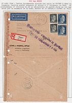 1944 (22 Aug) Third Reich, Registered Airmail Cover from Zittau to Arad (Romania) franked with Mi. 781, 793