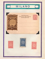 1894 Exhibition, Milan, Italy, Stock of Cinderellas, Non-Postal Stamps, Labels, Advertising, Charity, Propaganda, Postcard (#651)