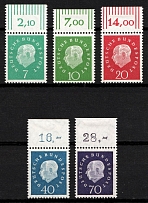 1959 German Federal Republic, Germany (Mi. 302 - 306, Full Set, CV $30, MNH)