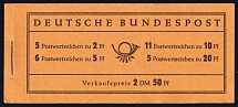 1955 Complete Booklet with stamps of German Federal Republic, Germany, Excellent Condition (Mi. MH 2e, CV $420)