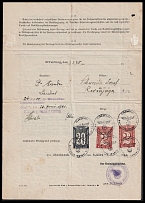 1940 (26 Jun) Offenburg, Third Reich, Germany, Hunting Permit, Administrative Tax of 24rm