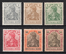 1902 German Empire, Germany (Mi. 68 - 71, 74, 76, CV $260)