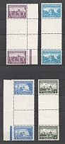 1942-43 Serbia, German Occupation, Germany (Gutter-pairs, Mi. 75 ZS, 76 ZS, 78 ZS, 79 ZS, CV $140)