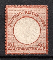 1872 2.5gr German Empire, Large Breast Plate, Germany (Mi. 21 a, Certificate, Signed, CV $1,300)