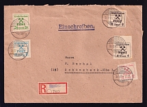 1945 (31 Dec) Grosraschen, Registered Cover to Schonebeck, Germany Local Post (Mi. 32, 34, 35, 37, 39)