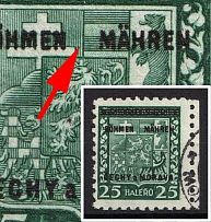 1939 25h Bohemia and Moravia, Germany (Mi. 4 I, Missing 'u.' in 'BÖHMEN u MÄHREN', Canceled, Signed, Margin, CV $620)