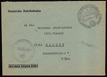 1944 Reichsbahn cover with free franking