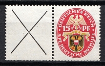 1929 15pf Third Reich, Germany (Coupon, CV $90, MNH)