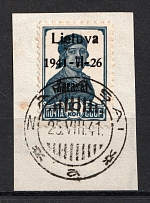 1941 10k Zarasai, Occupation of Lithuania, Germany (Mi. 2 III a, Black Overprint, Type III, Signed, ZARASAI Postmark, CV $70)