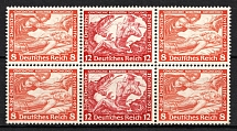 1933 Third Reich, Germany, Wagner, Se-tenant, Zusammendrucke, Block (Mi. W 58, CV $230, MNH)