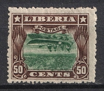 50c Liberia (INVERTED Center, Print Error)