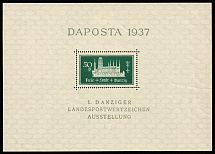 1937 Danzig Gdansk, Germany, Airmail, Souvenir Sheet (Mi. Bl 1 b, CV $20, MNH)