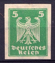 1924 5pf Weimar Republic, Germany (Mi. 356 X U, IMPERFORATED, CV $260)
