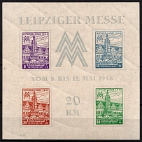 1946 West Saxony, Soviet Russian Zone of Occupation, Germany, Souvenir Sheet (Mi. Bl 5 X, CV $140)